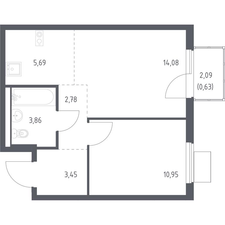 Apartment Sale, 41.44 sq. m. at Gorki Park, Shkolnaya ulitsa, 2, derevnya Korobovo, Leninskiy City District, Moscow Region, Russia #1 Apartment Sale, 41.44 sq. m. at Gorki Park, Shkolnaya ulitsa, 2, derevnya Korobovo, Leninskiy City District, Moscow Region, Russia #1