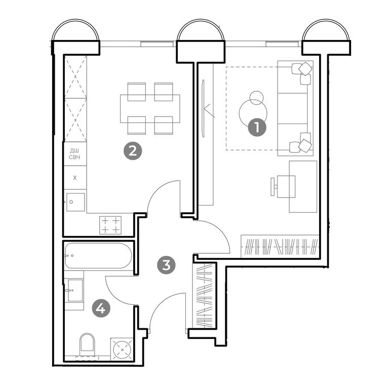1-BD Apartment Sale, 41.1 sq. m. at Nametkin Tower, Namyotkina Street, 10А, Moscow, Russia #2 1-BD Apartment Sale, 41.1 sq. m. at Nametkin Tower, Namyotkina Street, 10А, Moscow, Russia #2