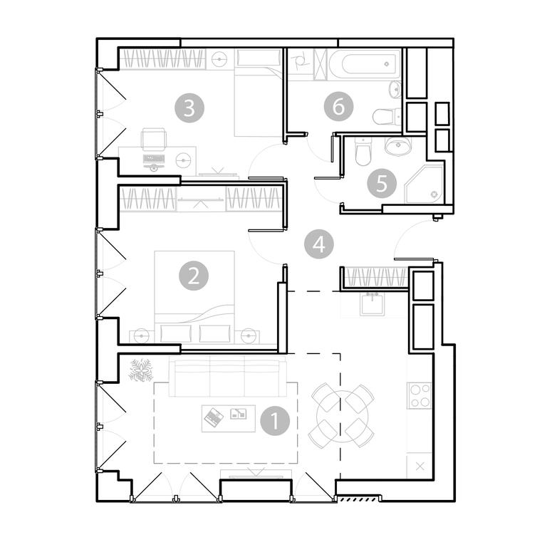 2-BD Apartment Sale, 67.59平方米 at EvoPark Sokolniki, Poteshnaya Street, Moscow, Russia #1 2-BD Apartment Sale, 67.59平方米 at EvoPark Sokolniki, Poteshnaya Street, Moscow, Russia #1