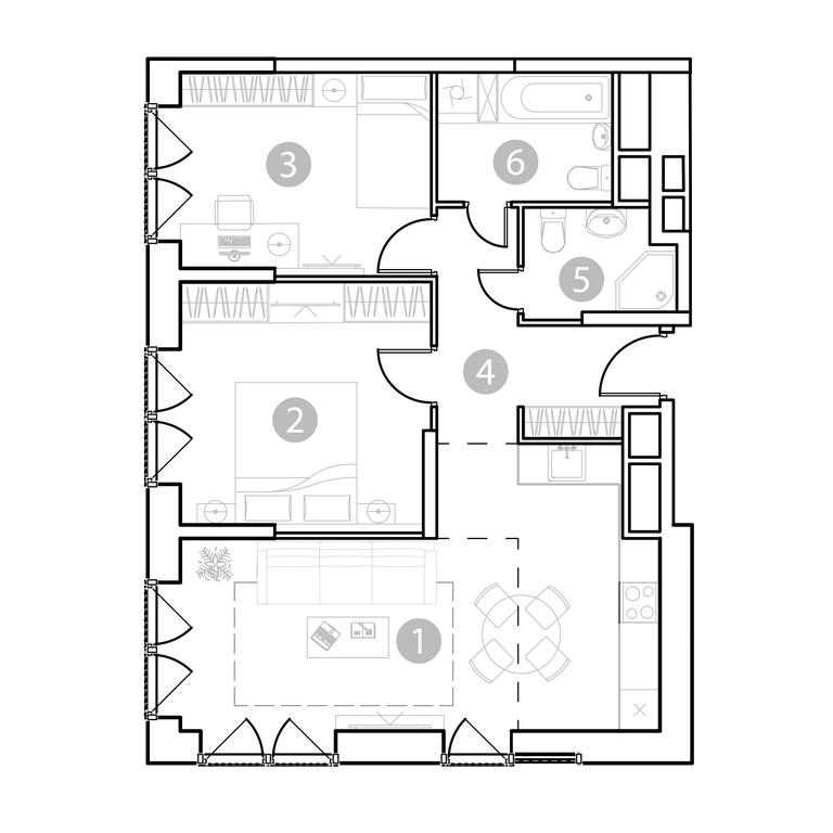 2-BD Apartment Sale, 67.59平方米 at EvoPark Sokolniki, Poteshnaya Street, Moscow, Russia #2 2-BD Apartment Sale, 67.59平方米 at EvoPark Sokolniki, Poteshnaya Street, Moscow, Russia #2