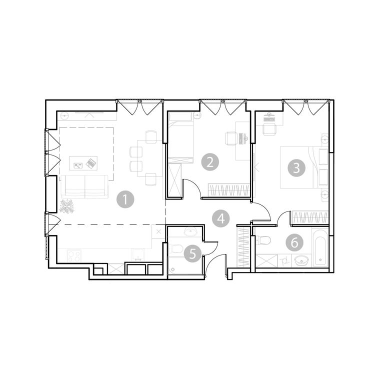 2-BD Apartment Sale, 80.97平方米 at EvoPark Sokolniki, Poteshnaya Street, Moscow, Russia #2