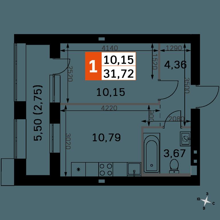 1-BD Apartment Sale, 31.72 sq. m. at Zhavoronki Club, zhiloy kompleks Akkord Smart-kvartal, Mitkino Village, Odintsovskiy City District, Moscow Region, Russia #2 1-BD Apartment Sale, 31.72 sq. m. at Zhavoronki Club, zhiloy kompleks Akkord Smart-kvartal, Mitkino Village, Odintsovskiy City District, Moscow Region, Russia #2