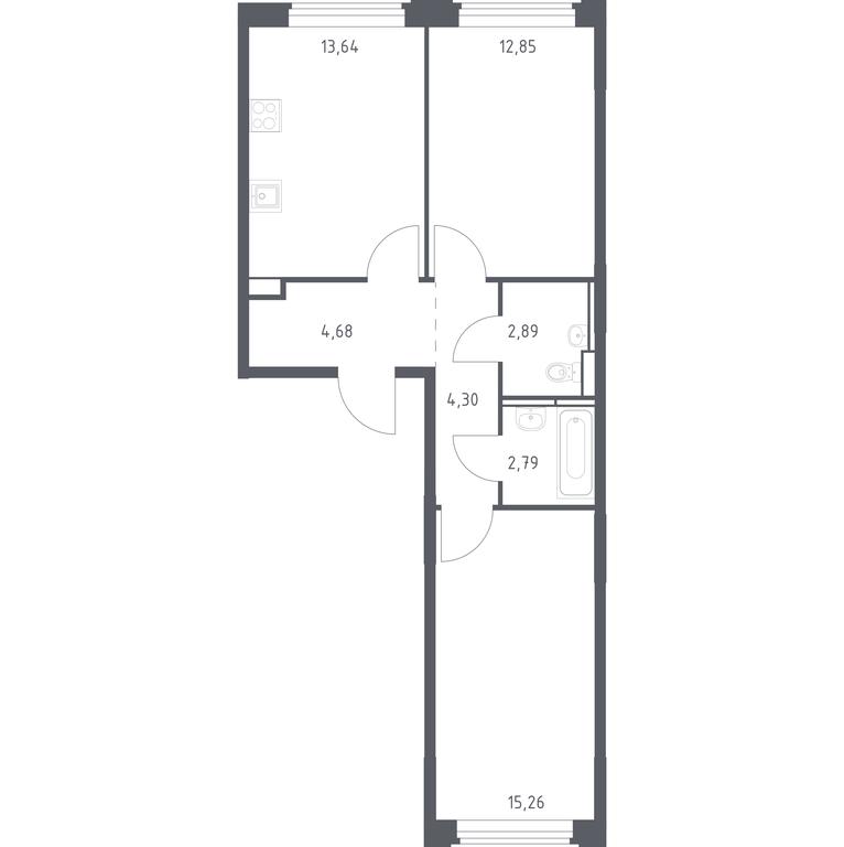 1-BD Apartment Sale, 56.41平方米 at Kosmicheskiy kvartal, M.K. Tikhonravova Street, Yubileyniy Microdistrict, Korolyov, Moscow Region, Russia #1 1-BD Apartment Sale, 56.41平方米 at Kosmicheskiy kvartal, M.K. Tikhonravova Street, Yubileyniy Microdistrict, Korolyov, Moscow Region, Russia #1