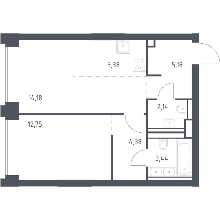 Apartment Sale, 47.45 sq. m. at Nova, Bratyev Fonchenko Street, вл21, Moscow, Russia #1 Apartment Sale, 47.45 sq. m. at Nova, Bratyev Fonchenko Street, вл21, Moscow, Russia #1