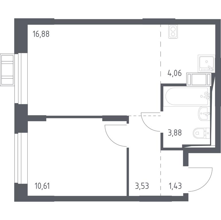 Apartment Sale, 39.8 sq. m. at Prigorod Lesnoe, Molodyozhny bulvar, 6, derevnya Misaylovo, Leninskiy City District, Moscow Region, Russia #1 Apartment Sale, 39.8 sq. m. at Prigorod Lesnoe, Molodyozhny bulvar, 6, derevnya Misaylovo, Leninskiy City District, Moscow Region, Russia #1