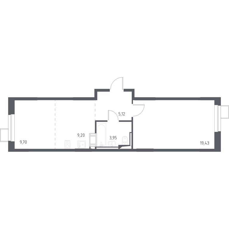 Apartment Sale, 47.1 sq. m. at Prigorod Lesnoe, Molodyozhny bulvar, 6, derevnya Misaylovo, Leninskiy City District, Moscow Region, Russia #1