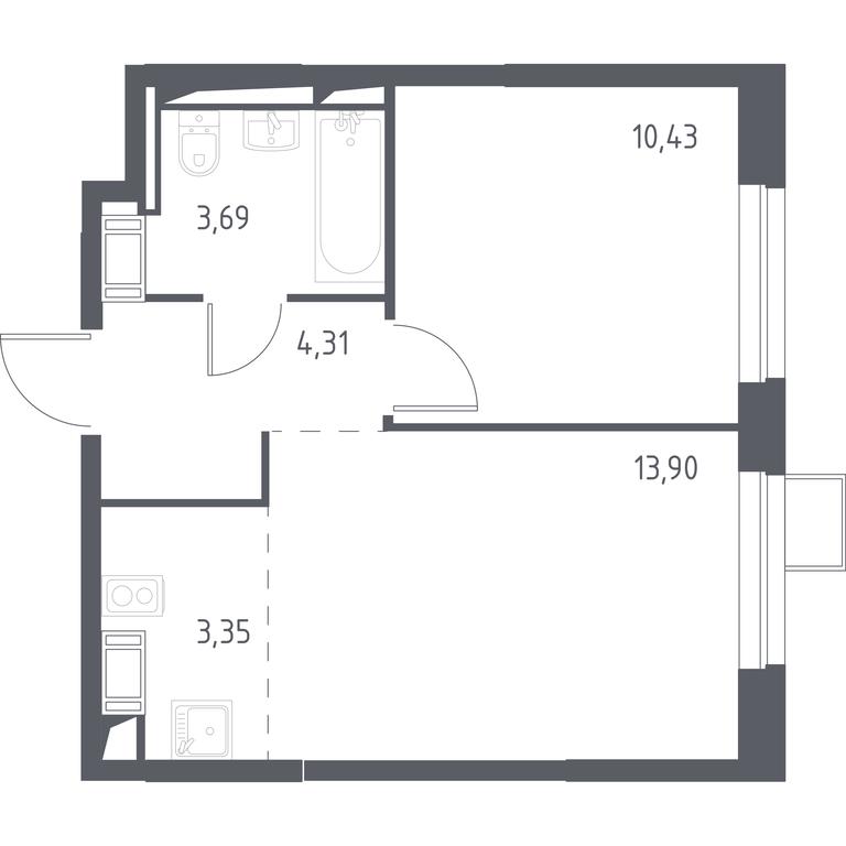 Apartment Sale, 35.3平方米 at Prigorod Lesnoe, Molodyozhny bulvar, 6, derevnya Misaylovo, Leninskiy City District, Moscow Region, Russia #1 Apartment Sale, 35.3平方米 at Prigorod Lesnoe, Molodyozhny bulvar, 6, derevnya Misaylovo, Leninskiy City District, Moscow Region, Russia #1