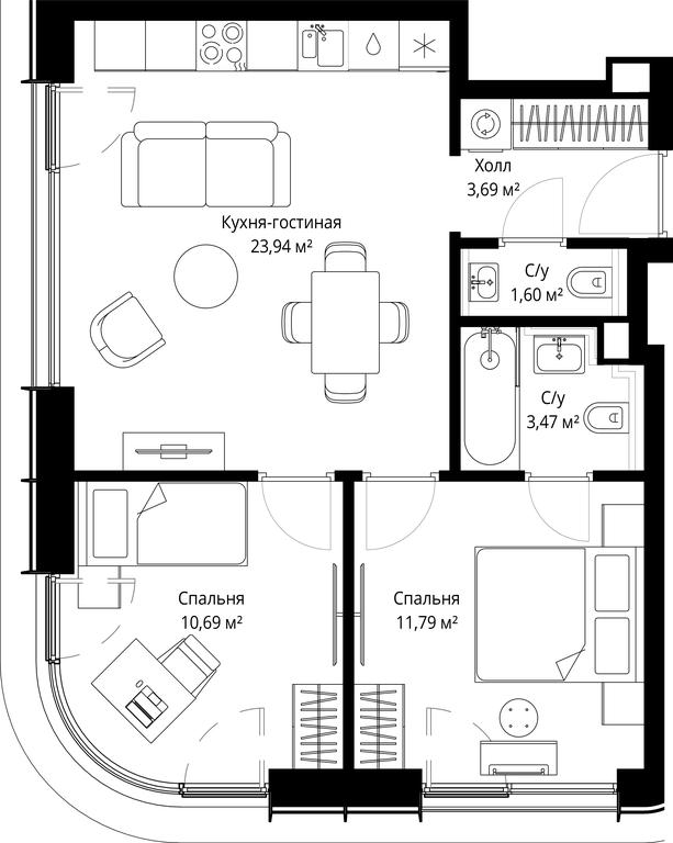 Продажа 2-комн. квартиры, 55,18 м² в ЖК «Сити Бэй (City Bay)», Волоколамское шоссе, 95с3, Москва, Россия #2 Продажа 2-комн. квартиры, 55,18 м² в ЖК «Сити Бэй (City Bay)», Волоколамское шоссе, 95с3, Москва, Россия #2