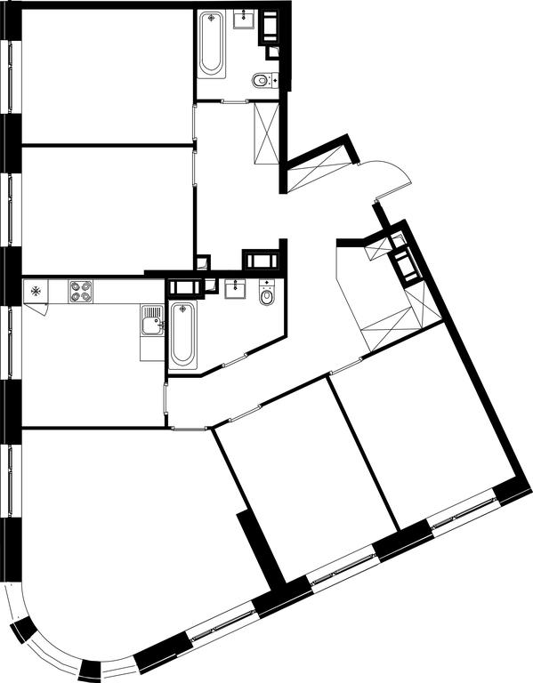 4-BD Apartment Sale, 126.5平方米 at Trilogiya Na Karbysheva, Generala Karbysheva Boulevard, 11, Moscow, Russia #2
