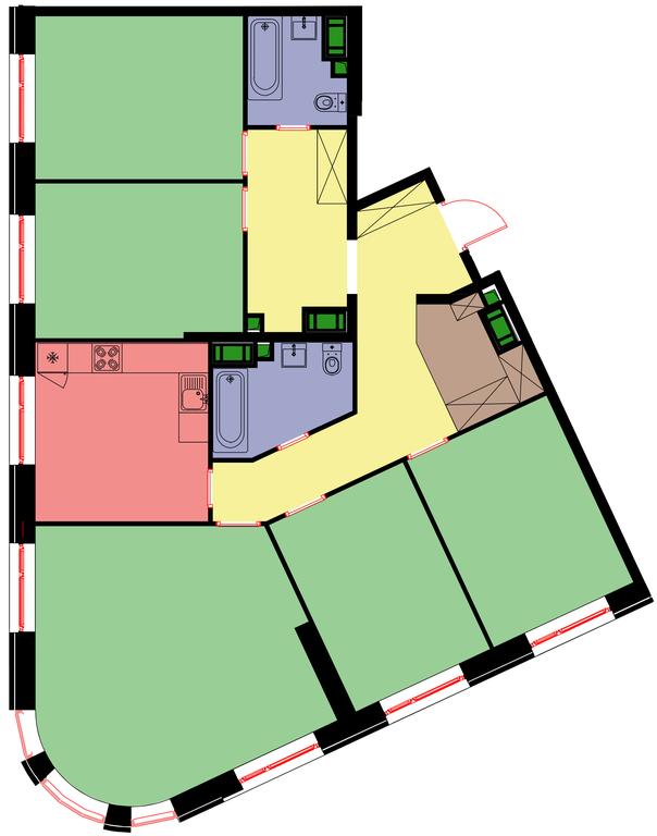 4-BD Apartment Sale, 126.5平方米 at Trilogiya Na Karbysheva, Generala Karbysheva Boulevard, 11, Moscow, Russia #1