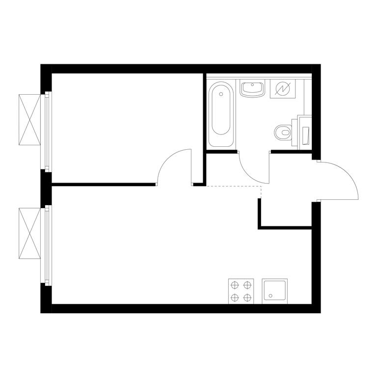 1-BD Apartment Sale, 32.21平方米 at Pervyi Dubrovskiy, Novoostapovskaya Street, 1с4, Moscow, Russia #1