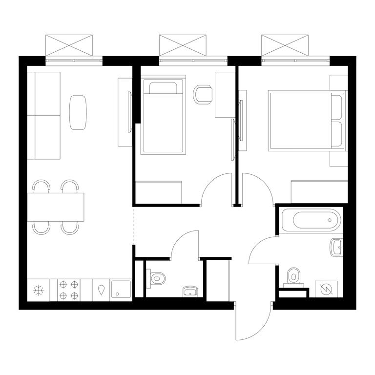 2-BD Apartment Sale, 49.6 sq. m. at Volzhskiy Park, 1st Grayvoronovsky Drive, 3с11, Moscow, Russia #1