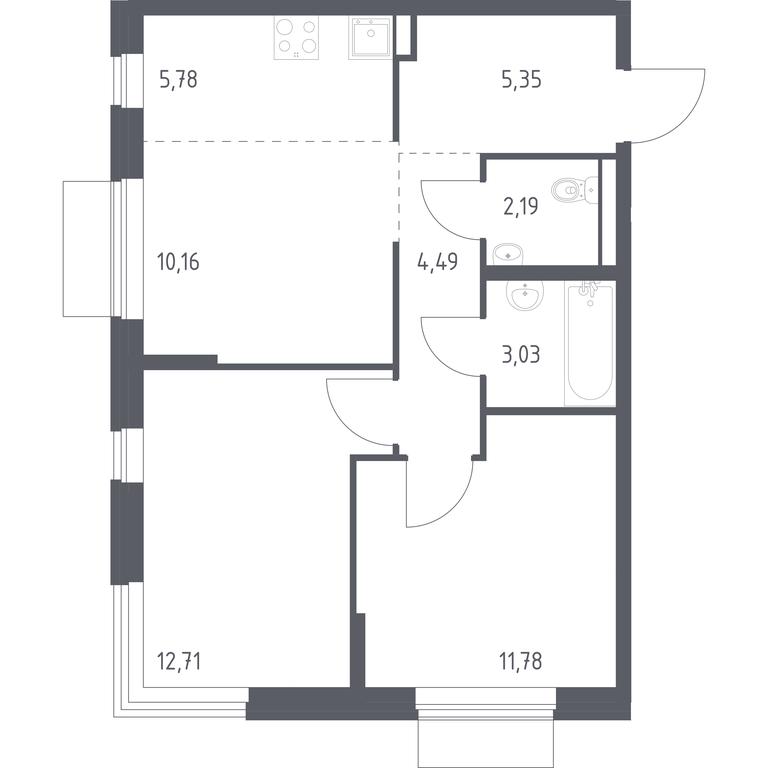 1-BD Apartment Sale, 55.49平方米 at Kvartal Aviatorov, ulitsa Koldunova, Aviatorov Microdistrict, Balashikha, Moscow Region, Russia #1 1-BD Apartment Sale, 55.49平方米 at Kvartal Aviatorov, ulitsa Koldunova, Aviatorov Microdistrict, Balashikha, Moscow Region, Russia #1