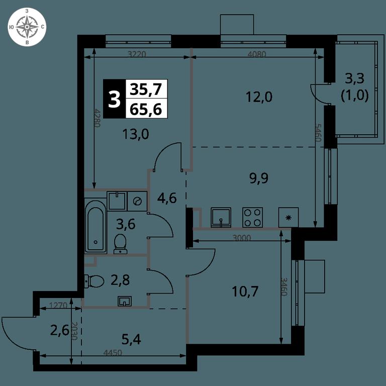 3-BD Apartment Sale, 65.6 sq. m. at 1-y Salarevskiy, Kiyevskoye Highway, Moskovskiy Settlement, Moscow, Russia #2 3-BD Apartment Sale, 65.6 sq. m. at 1-y Salarevskiy, Kiyevskoye Highway, Moskovskiy Settlement, Moscow, Russia #2