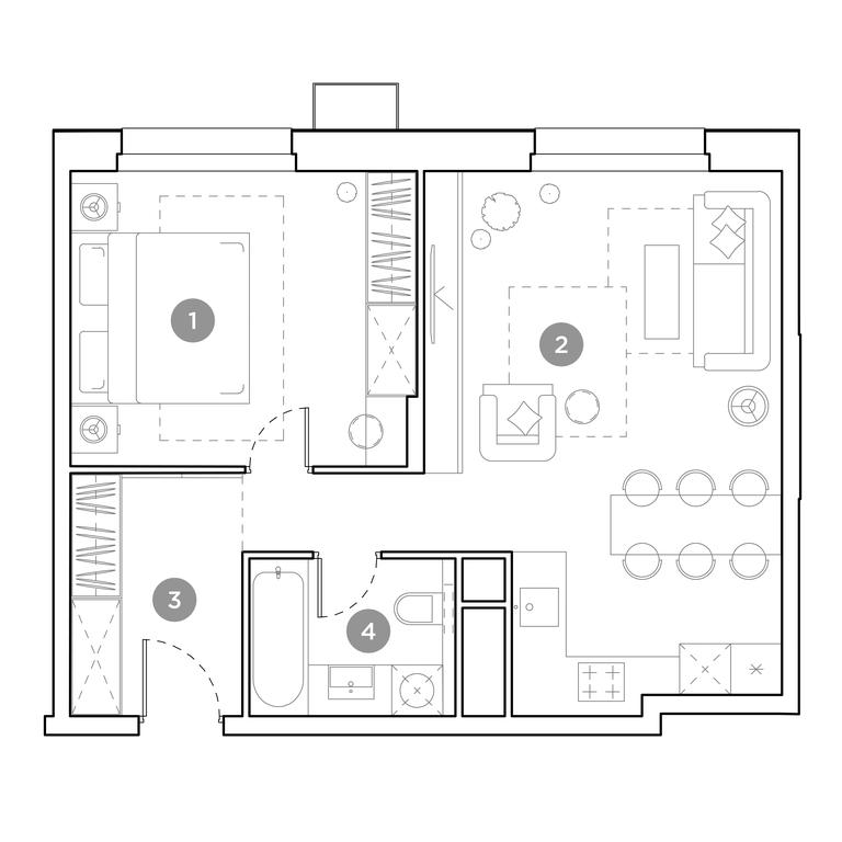 1-BD Apartment Sale, 50.7平方米 at Gogol Park, ulitsa Gogolya, 3, Lyubertsy, Moscow Region, Russia #1