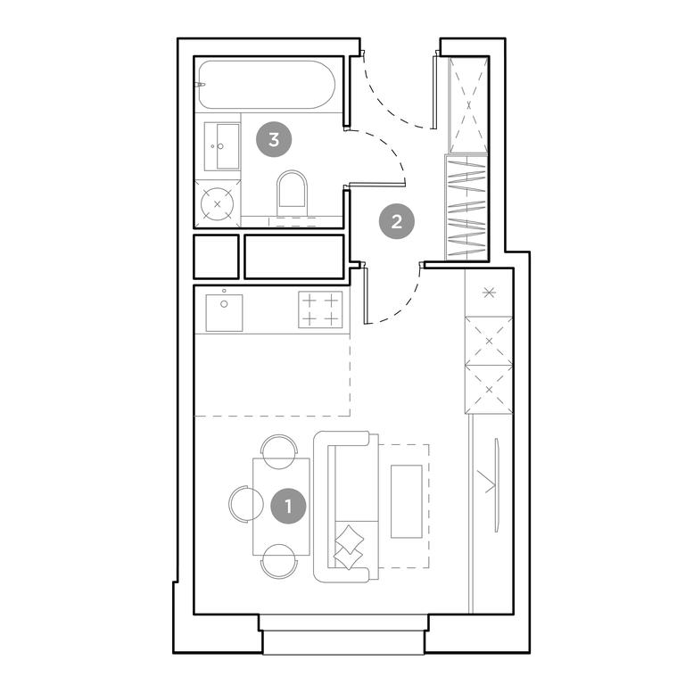 Apartment Sale, 24.9平方米 at Gogol Park, ulitsa Gogolya, 3, Lyubertsy, Moscow Region, Russia #2