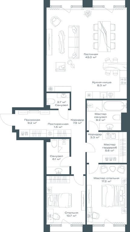 1-BD Apartment Sale, 126.7平方米 at Opus, Derbenevskaya Street, 1с1, Moscow, Russia #1 1-BD Apartment Sale, 126.7平方米 at Opus, Derbenevskaya Street, 1с1, Moscow, Russia #1