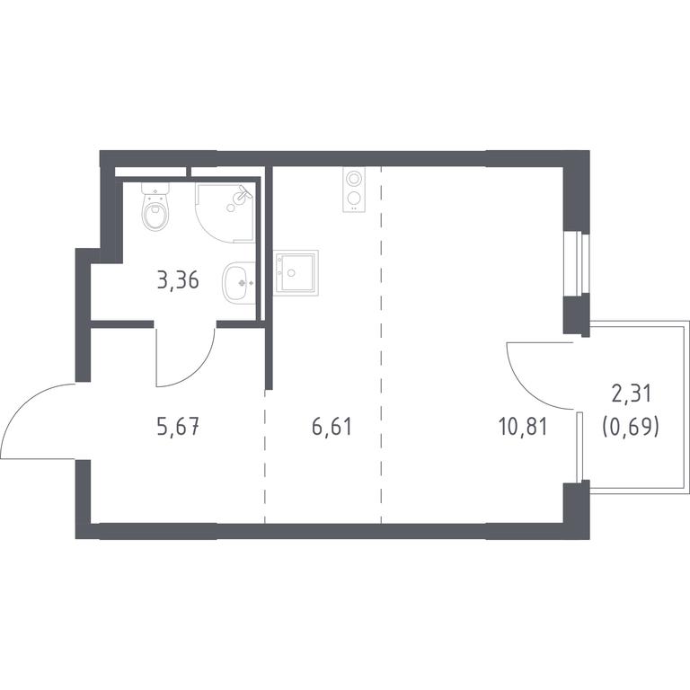 Apartment Sale, 27.14平方米 at Mytishchi Park, Silikatnaya ulitsa, 41к3, Mytischi, Moscow Region, Russia #1 Apartment Sale, 27.14平方米 at Mytishchi Park, Silikatnaya ulitsa, 41к3, Mytischi, Moscow Region, Russia #1