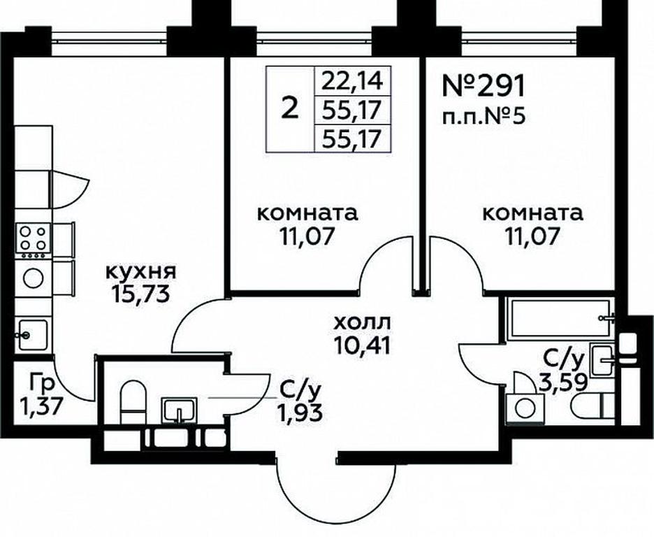 1-BD Apartment Sale, 55.17 sq. m. at Kvartal Rumyantsevo, ulitsa Admirala Kornilova, с1, Mosrentgen Settlement, Moscow, Russia #1 1-BD Apartment Sale, 55.17 sq. m. at Kvartal Rumyantsevo, ulitsa Admirala Kornilova, с1, Mosrentgen Settlement, Moscow, Russia #1