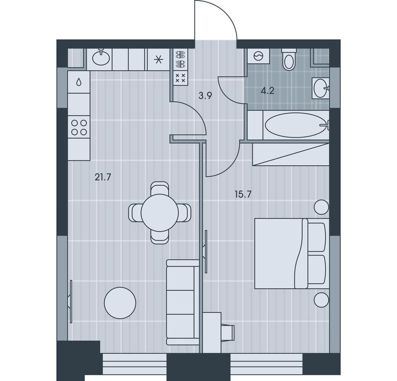 1-BD Apartment Sale, 45.5 sq. m. at Ever, Obrucheva Street, вл23, Moscow, Russia #1
