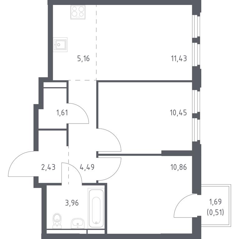 1-BD Apartment Sale, 50.9 sq. m. at Kosmicheskiy kvartal, M.K. Tikhonravova Street, Yubileyniy Microdistrict, Korolyov, Moscow Region, Russia #1 1-BD Apartment Sale, 50.9 sq. m. at Kosmicheskiy kvartal, M.K. Tikhonravova Street, Yubileyniy Microdistrict, Korolyov, Moscow Region, Russia #1