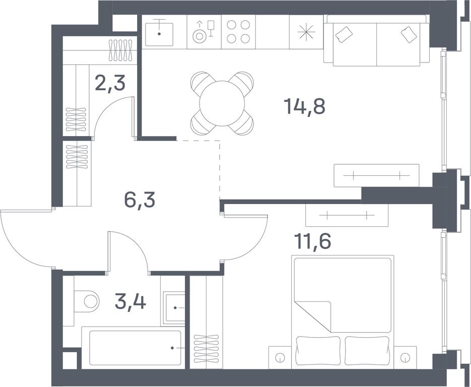 1-BD Apartment Sale, 38.4 sq. m. at Portland, Yuzhnoportovaya Street, 42с5, Moscow, Russia #2 1-BD Apartment Sale, 38.4 sq. m. at Portland, Yuzhnoportovaya Street, 42с5, Moscow, Russia #2