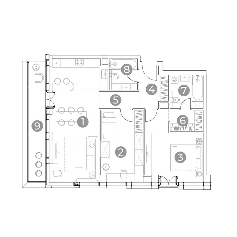 2-BD Apartment Sale, 92平方米 at Emotion, 2nd Silikatny Drive, 8, Moscow, Russia #1