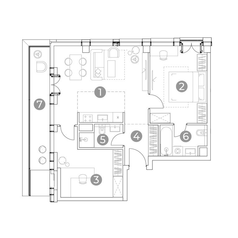 2-BD Apartment Sale, 73.5平方米 at Emotion, 2nd Silikatny Drive, 8, Moscow, Russia #1