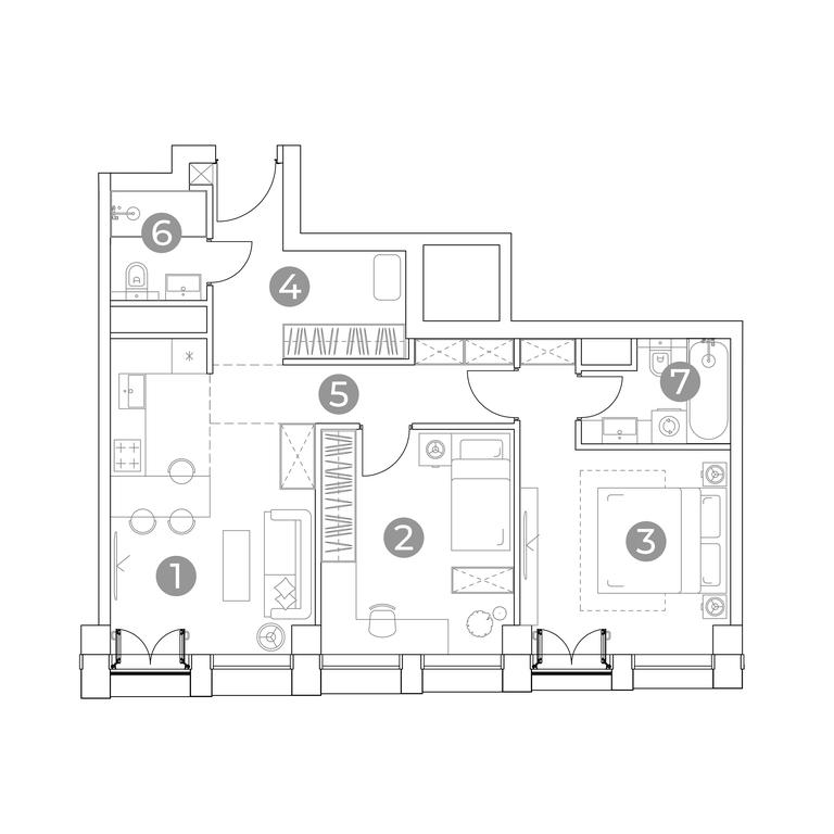2-BD Apartment Sale, 64.3 sq. m. at Emotion, 2nd Silikatny Drive, 8, Moscow, Russia #1 2-BD Apartment Sale, 64.3 sq. m. at Emotion, 2nd Silikatny Drive, 8, Moscow, Russia #1