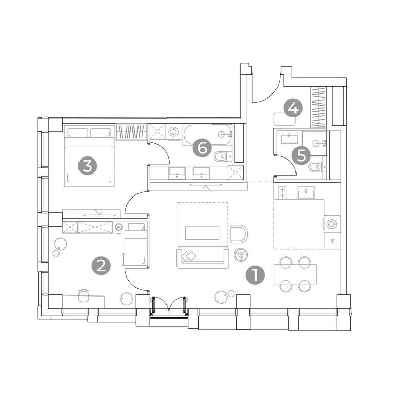 2-BD Apartment Sale, 69.3平方米 at Emotion, 2nd Silikatny Drive, 8, Moscow, Russia #2 2-BD Apartment Sale, 69.3平方米 at Emotion, 2nd Silikatny Drive, 8, Moscow, Russia #2