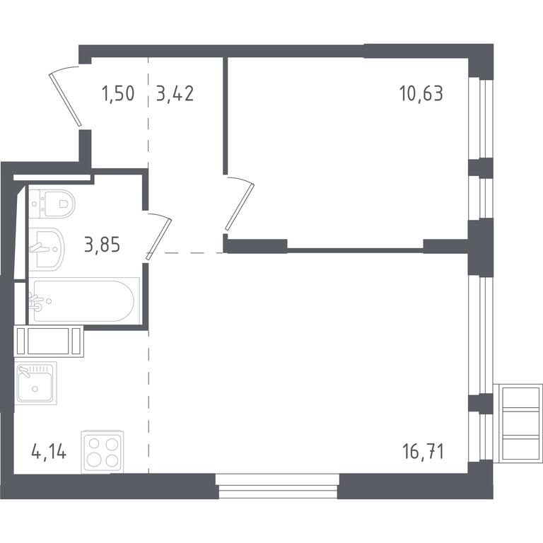 1-BD Apartment Sale, 40.25 sq. m. at Gorki Park, Shkolnaya ulitsa, 2, derevnya Korobovo, Leninskiy City District, Moscow Region, Russia #1