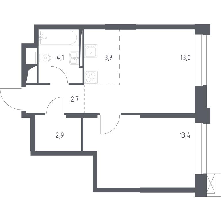 Продажа 1-комн. квартиры, 39,8 м² в ЖК «Верейская 41», Верейская улица, 41, Москва, Россия #1