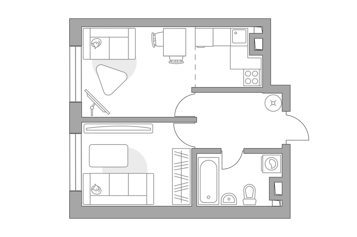 1-BD Apartment Sale, 36.89平方米 at Triniti 3, Dmitrovskoye Highway, 75к4, Moscow, Russia #1 1-BD Apartment Sale, 36.89平方米 at Triniti 3, Dmitrovskoye Highway, 75к4, Moscow, Russia #1