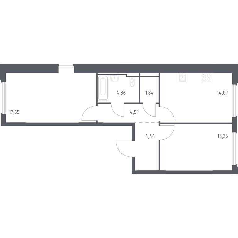 Продажа 1-комн. квартиры, 60,03 м² в ЖК «Космический квартал», улица М.К. Тихонравова, микрорайон Юбилейный, Королёв, Московская область, Россия #1 Продажа 1-комн. квартиры, 60,03 м² в ЖК «Космический квартал», улица М.К. Тихонравова, микрорайон Юбилейный, Королёв, Московская область, Россия #1