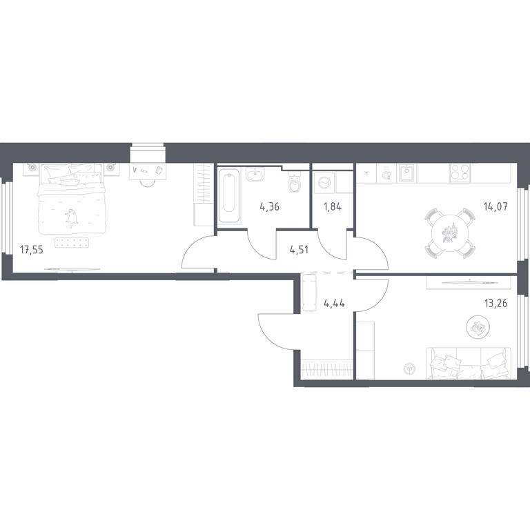 Продажа 1-комн. квартиры, 60,03 м² в ЖК «Космический квартал», улица М.К. Тихонравова, микрорайон Юбилейный, Королёв, Московская область, Россия #2 Продажа 1-комн. квартиры, 60,03 м² в ЖК «Космический квартал», улица М.К. Тихонравова, микрорайон Юбилейный, Королёв, Московская область, Россия #2