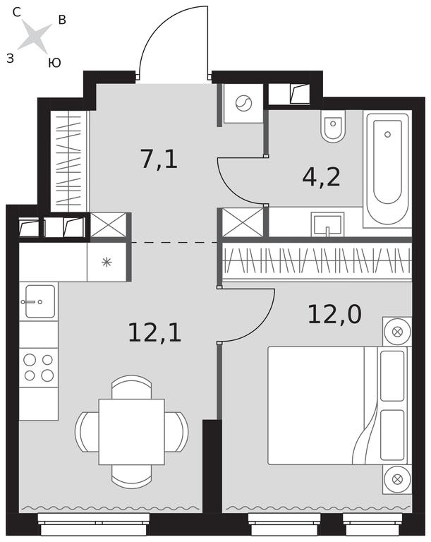 1-BD Apartment Sale, 35.4平方米 at Sydney City, Shenogina Street, 2, Moscow, Russia #1 1-BD Apartment Sale, 35.4平方米 at Sydney City, Shenogina Street, 2, Moscow, Russia #1