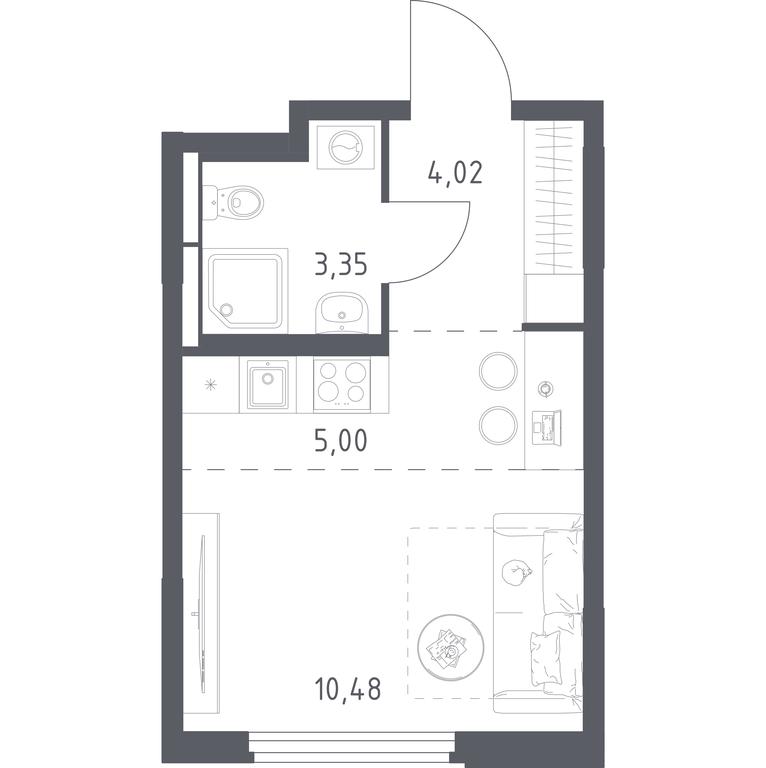 Apartment Sale, 22.85 sq. m. at Kosmicheskiy kvartal, M.K. Tikhonravova Street, Yubileyniy Microdistrict, Korolyov, Moscow Region, Russia #2 Apartment Sale, 22.85 sq. m. at Kosmicheskiy kvartal, M.K. Tikhonravova Street, Yubileyniy Microdistrict, Korolyov, Moscow Region, Russia #2