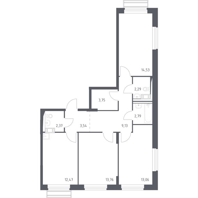 2-BD Apartment Sale, 77.69 sq. m. at Rublevskiy Kvartal, Laykovo Green Quarter, zhiloy kompleks Gorod-sobytiye Laykovo, selo Laykovo, Odintsovskiy City District, Moscow Region, Russia #1