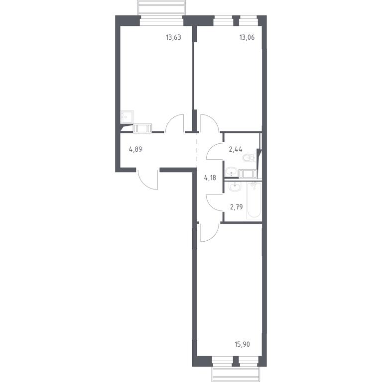 1-BD Apartment Sale, 56.89 sq. m. at Rublevskiy Kvartal, Laykovo Green Quarter, zhiloy kompleks Gorod-sobytiye Laykovo, selo Laykovo, Odintsovskiy City District, Moscow Region, Russia #1