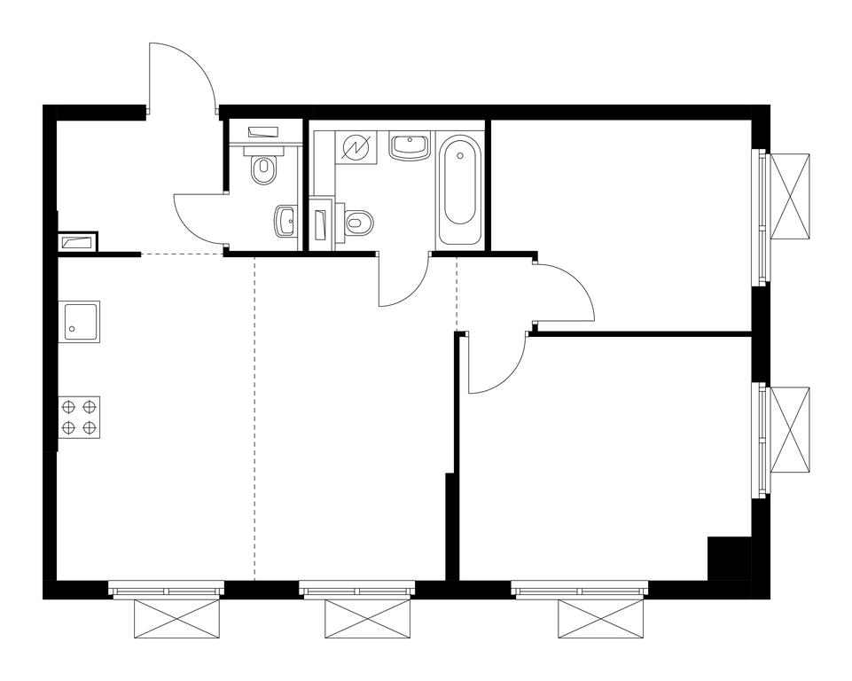 3-BD Apartment Sale, 60.2 sq. m. at Belaya Dacha Park, mikrorayon Parkovy, 1, Kotelniki, Moscow Region, Russia #1