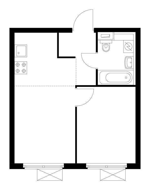 2-BD Apartment Sale, 34.2 sq. m. at Belaya Dacha Park, mikrorayon Parkovy, 1, Kotelniki, Moscow Region, Russia #1