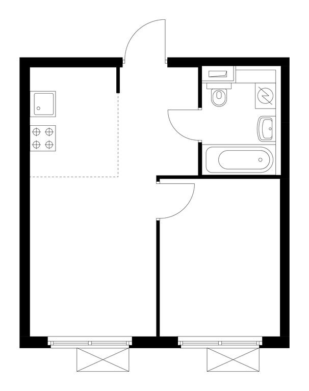 2-BD Apartment Sale, 34.3 sq. m. at Belaya Dacha Park, mikrorayon Parkovy, 1, Kotelniki, Moscow Region, Russia #1