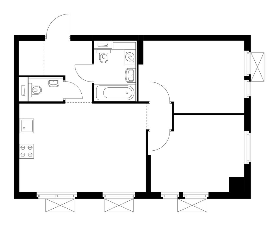 2-BD Apartment Sale, 53.7 sq. m. at Belaya Dacha Park, mikrorayon Parkovy, 1, Kotelniki, Moscow Region, Russia #1