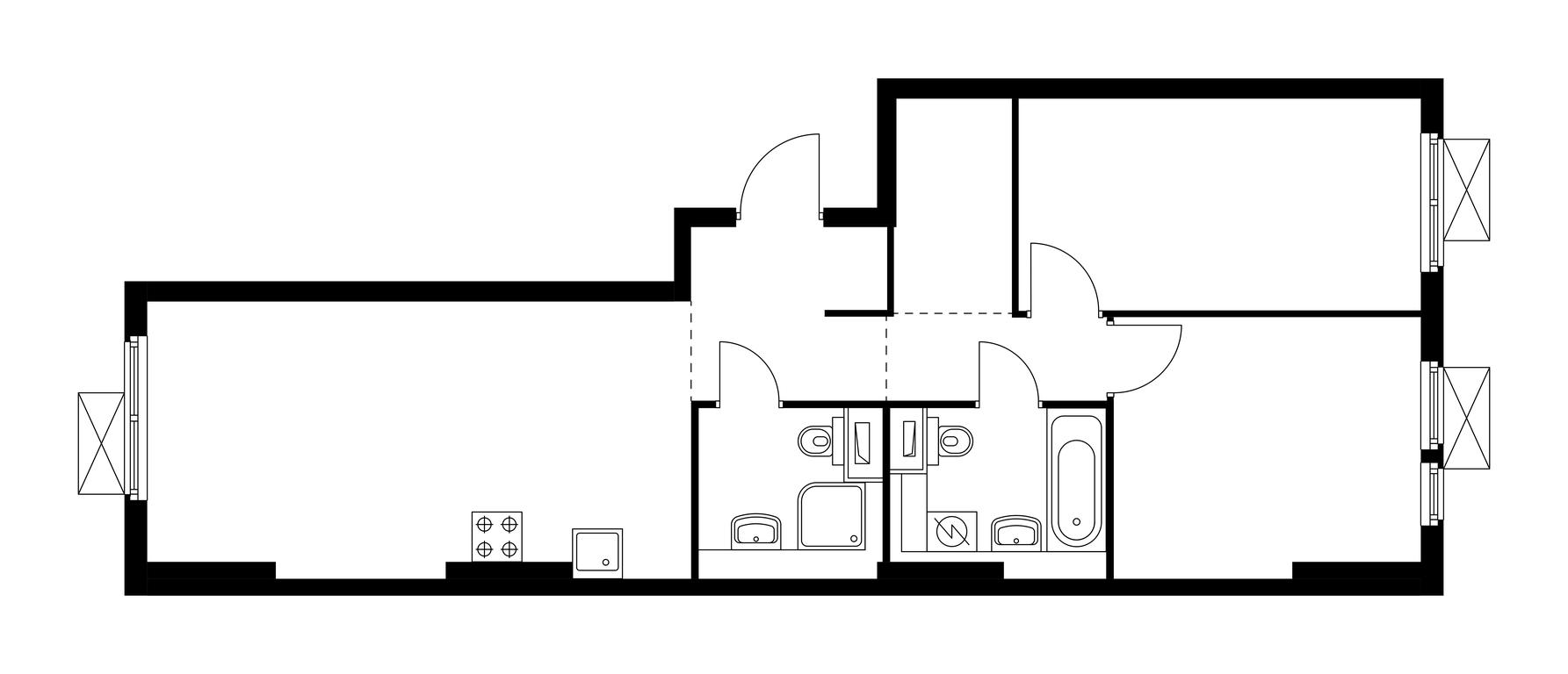 2-BD Apartment Sale, 61 sq. m. at Belaya Dacha Park, mikrorayon Parkovy, 1, Kotelniki, Moscow Region, Russia #1