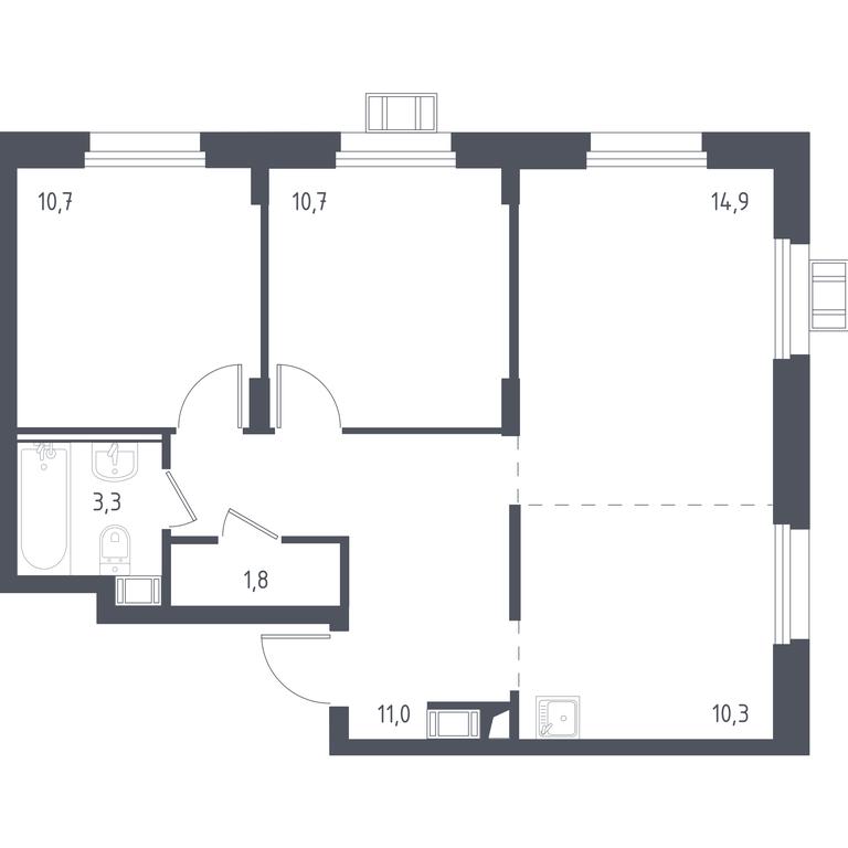 1-BD Apartment Sale, 63.6 sq. m. at Liubertsy, ulitsa Kamova, 5к1, Lyubertsy, Moscow Region, Russia #1 1-BD Apartment Sale, 63.6 sq. m. at Liubertsy, ulitsa Kamova, 5к1, Lyubertsy, Moscow Region, Russia #1