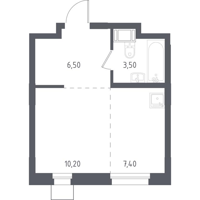 Apartment Sale, 27.5 sq. m. at Liubertsy, ulitsa Kamova, 5к1, Lyubertsy, Moscow Region, Russia #1
