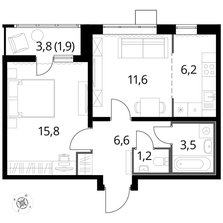 2-BD Apartment Sale, 46.8平方米 at Pervyi Lermontovskiy, zhiloy kompleks 1-y Lermontovskiy, Lyubertsy, Moscow Region, Russia #1 2-BD Apartment Sale, 46.8平方米 at Pervyi Lermontovskiy, zhiloy kompleks 1-y Lermontovskiy, Lyubertsy, Moscow Region, Russia #1