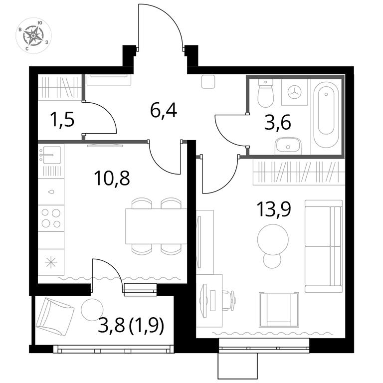 1-BD Apartment Sale, 37.9平方米 at Pervyi Lermontovskiy, zhiloy kompleks 1-y Lermontovskiy, Lyubertsy, Moscow Region, Russia #1 1-BD Apartment Sale, 37.9平方米 at Pervyi Lermontovskiy, zhiloy kompleks 1-y Lermontovskiy, Lyubertsy, Moscow Region, Russia #1