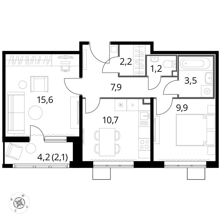 2-BD Apartment Sale, 53.2 sq. m. at Pervyi Lermontovskiy, zhiloy kompleks 1-y Lermontovskiy, Lyubertsy, Moscow Region, Russia #1 2-BD Apartment Sale, 53.2 sq. m. at Pervyi Lermontovskiy, zhiloy kompleks 1-y Lermontovskiy, Lyubertsy, Moscow Region, Russia #1