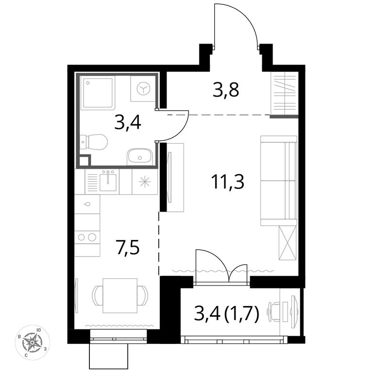 Apartment Sale, 27.6平方米 at Pervyi Lermontovskiy, zhiloy kompleks 1-y Lermontovskiy, Lyubertsy, Moscow Region, Russia #1 Apartment Sale, 27.6平方米 at Pervyi Lermontovskiy, zhiloy kompleks 1-y Lermontovskiy, Lyubertsy, Moscow Region, Russia #1